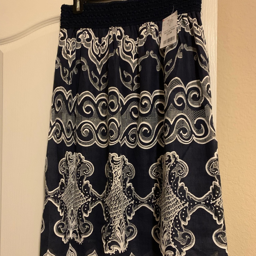 Navy and white mesh skirt